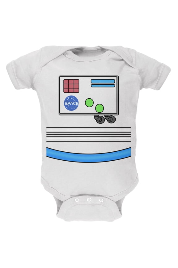 Halloween Astronaut Costume White In Space EVA Suit Soft Short Sleeve Baby One Piece