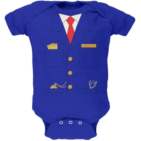 Old Glory Halloween Train Conductor Costume Soft Short Sleeve Graphic Baby One Piece