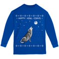 thumbnail image 1 of Old Glory Happy Howl-idays Holidays Wolf Ugly Christmas Sweater Youth Long Sleeve T Shirt, 1 of 1