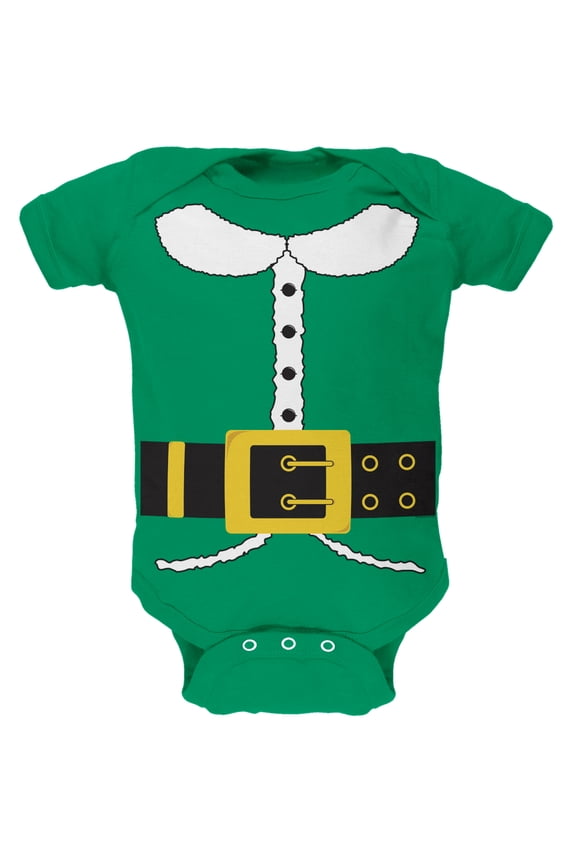 Holiday Elf Costume Short Sleeve Baby One Piece