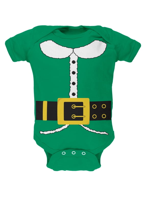 Holiday Elf Costume Short Sleeve Baby One Piece
