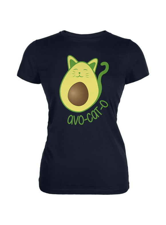 Old Glory Juniors Avocado Cat Avocato Short Sleeve Graphic T Shirt