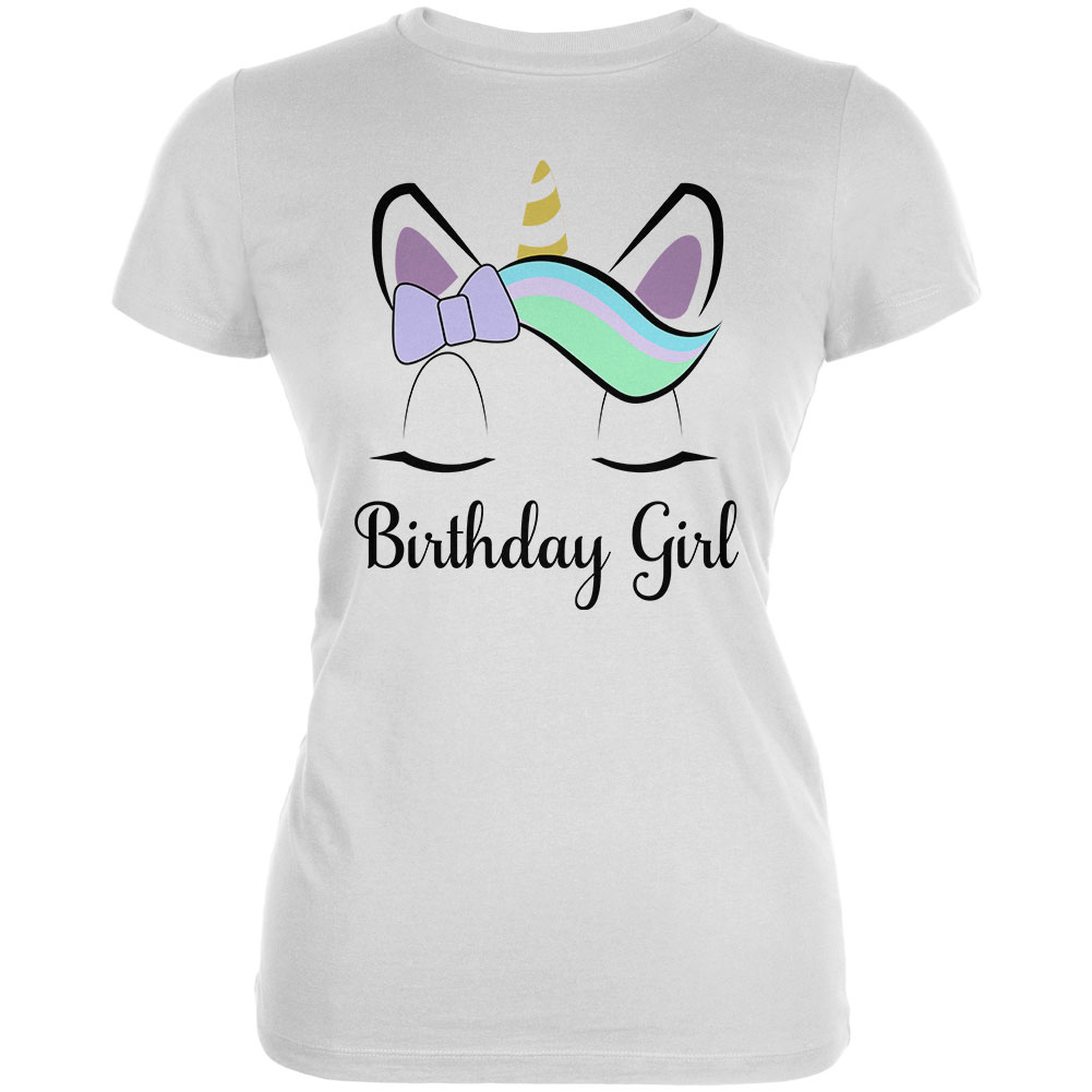 Old Glory Juniors Birthday Girl Unicorn Short Sleeve Graphic T Shirt - image 1 of 6
