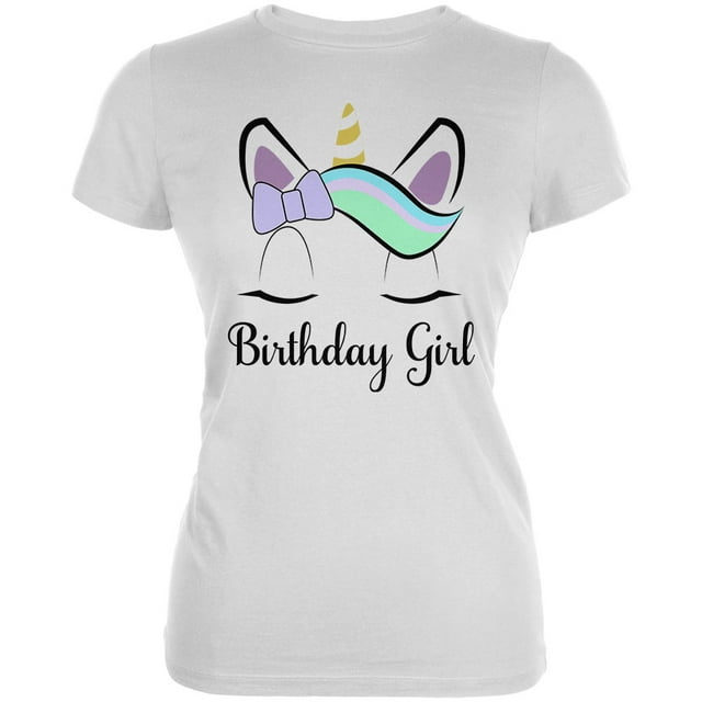 Old Glory Juniors Birthday Girl Unicorn Short Sleeve Graphic T Shirt