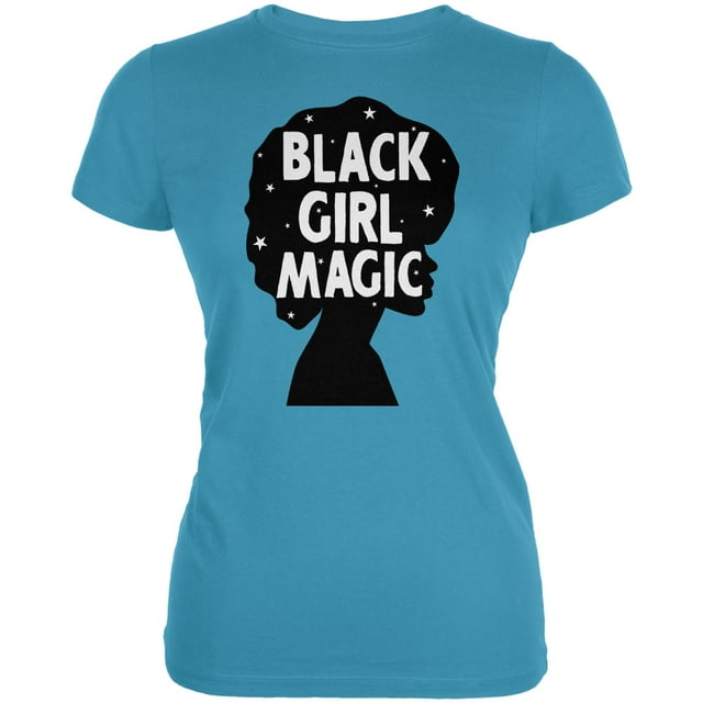Old Glory Juniors Black History Month Black Girl Magic Afro Short Sleeve Graphic T Shirt