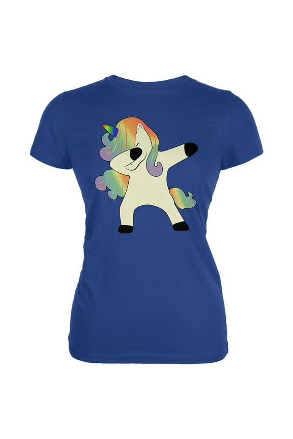 Juniors Dabbing Unicorn Short Sleeve Graphic T Shirt