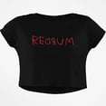 thumbnail image 1 of Old Glory Juniors Halloween Horror Redrum Short Sleeve Graphic Boxy Crop Top T Shirt, 1 of 1
