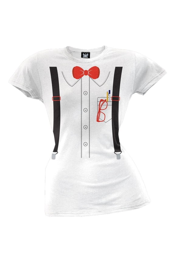 Juniors Halloween Nerd Costume Short Sleeve Graphic T Shirt