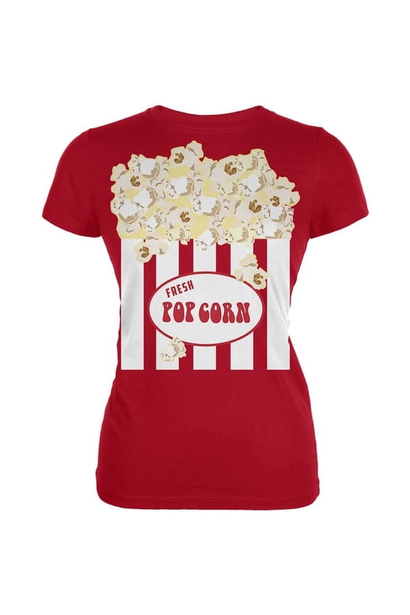 Juniors Halloween Popcorn Costume Short Sleeve Graphic T Shirt