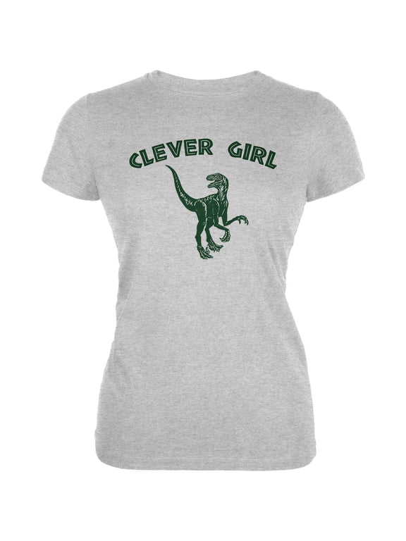 Juniors Jurassic Velociraptor Clever Girl Short Sleeve Graphic T Shirt