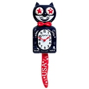 Old Glory Kit Cat Clock 15.5" Full Size Official Kit-Cat Klock Red White and Blue with Moving Eyes and Tail Retro Style Extra Tail
