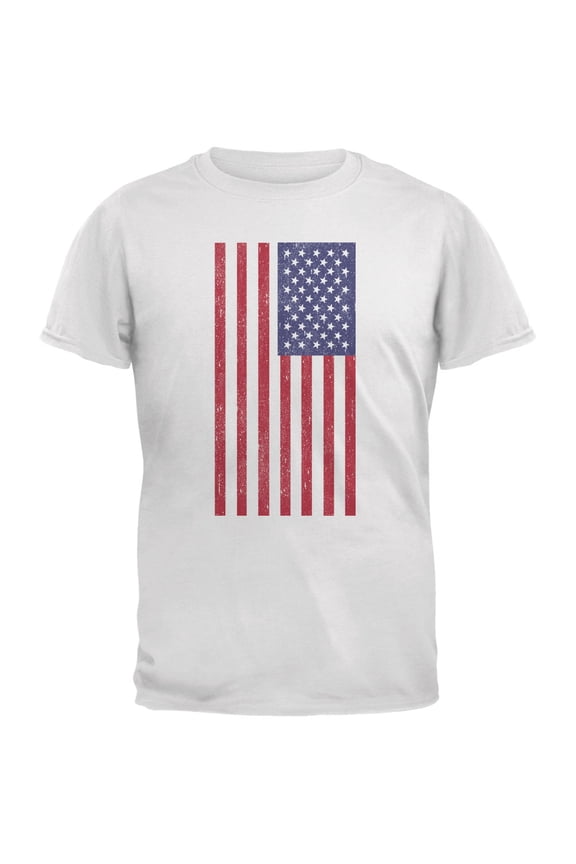Old Glory Mens 4th of July American Flag Distressed Short Sleeve Graphic T Shirt