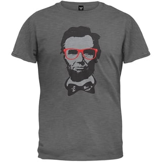 Old Glory Mens Abraham Lincoln Geek Glasses Short Sleeve Graphic T Shirt