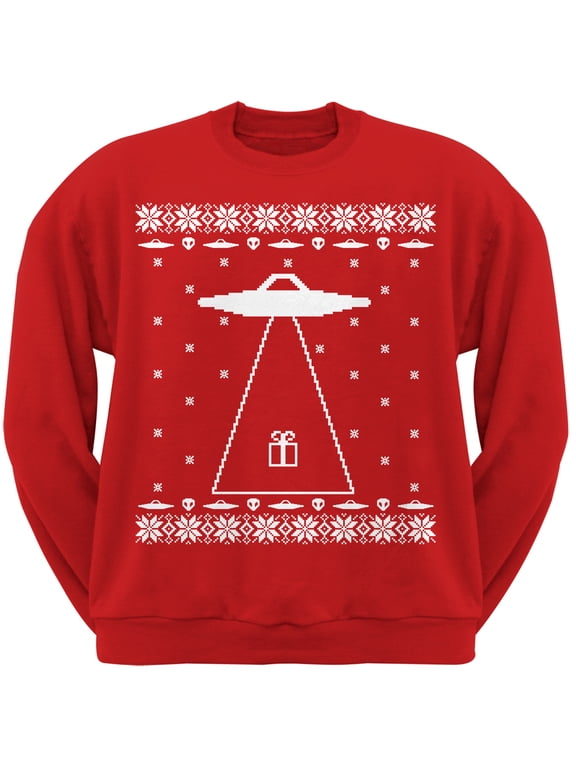Mens Alien Abduction Ugly Christmas Sweater Long Sleeve Sweatshirt