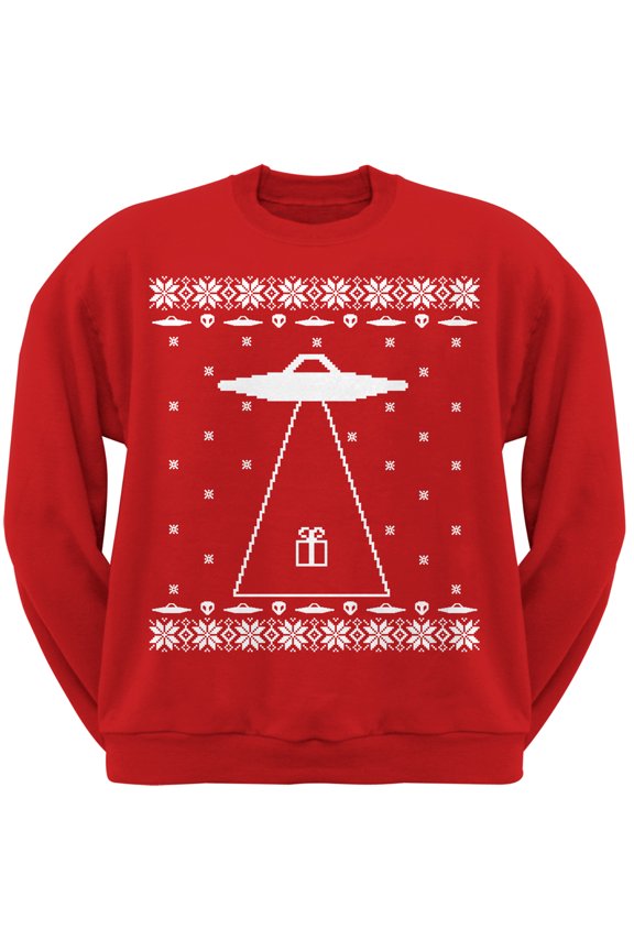 Mens Alien Abduction Ugly Christmas Sweater Long Sleeve Sweatshirt