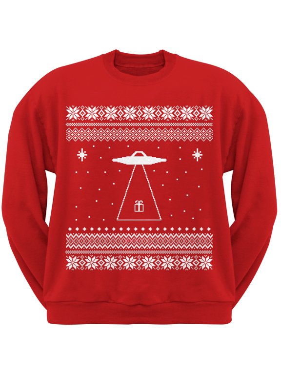Mens Alien Beam Ugly Christmas Sweater Long Sleeve Sweatshirt