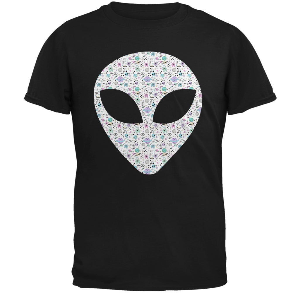 Old Glory Mens Alien Head Outer Space Elements Short Sleeve Graphic T ...