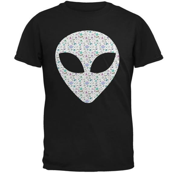 Old Glory Mens Alien Head Outer Space Elements Short Sleeve Graphic T Shirt