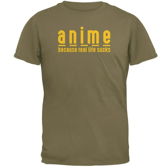 Old Glory Mens Anime Because Real Life Sucks Short Sleeve Graphic T Shirt