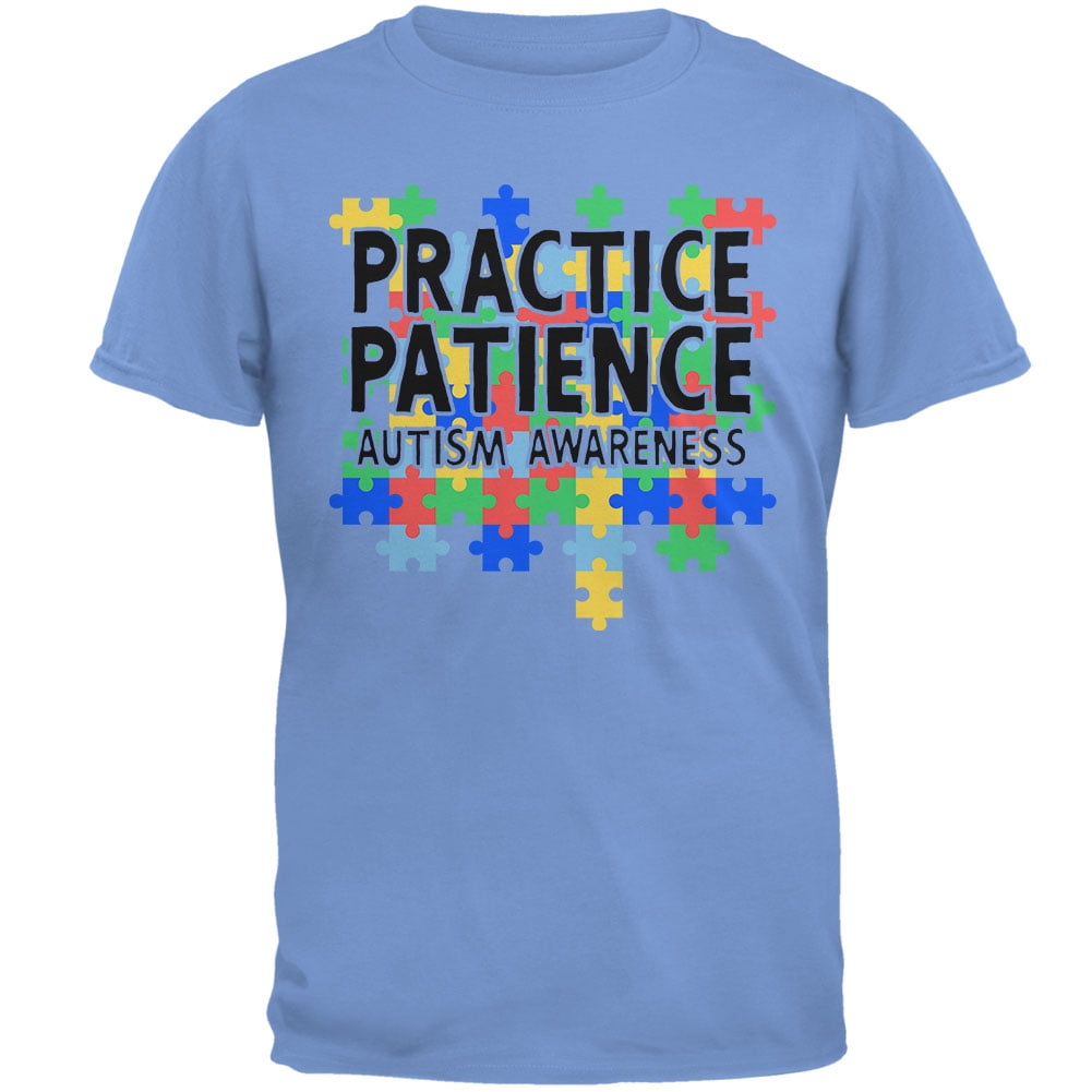 Old Glory Mens Autism Awareness Practice Patience Short Sleeve Graphic T Shirt