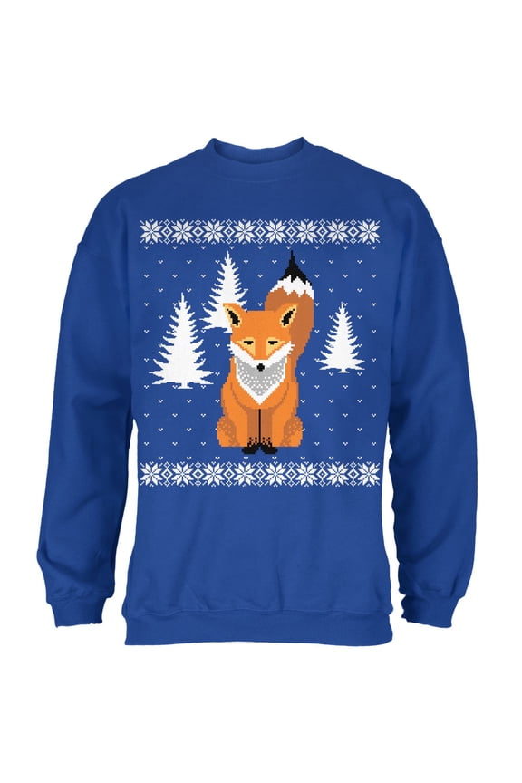 Mens Big Fox Ugly Christmas Sweater Long Sleeve Sweatshirt