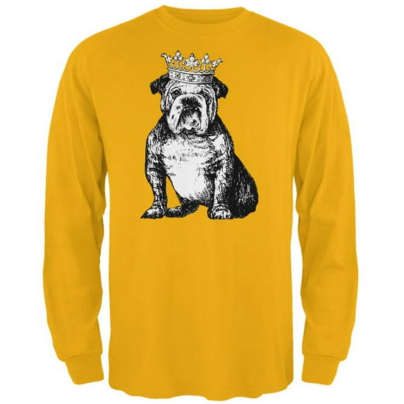 Old Glory Mens Bulldog Crown Long Sleeve Graphic T Shirt