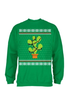 Mens Cactus Prickly Pear Tree Ugly Christmas Sweater Long Sleeve Sweatshirt