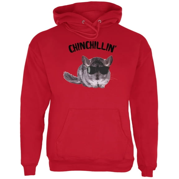 Old Glory Mens Chinchillin Chinchilla Long Sleeve Graphic Hoodie