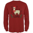 thumbnail image 1 of Old Glory Mens Christmas Fa La Llama Long Sleeve T Shirt, 1 of 6