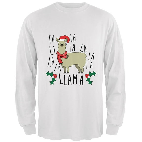 Old Glory Mens Christmas Fa La Llama Long Sleeve T Shirt