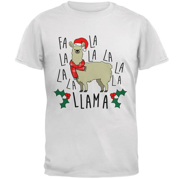 Old Glory Mens Christmas Fa La Llama Short Sleeve T Shirt