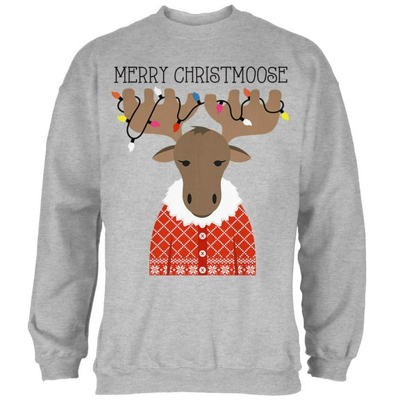 Old Glory Mens Christmas Merry ChristMoose Moose Long Sleeve Sweatshirt