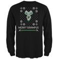 thumbnail image 1 of Old Glory Mens Christmas Merry Krampus Ugly Xmas Sweater Long Sleeve T Shirt, 1 of 5