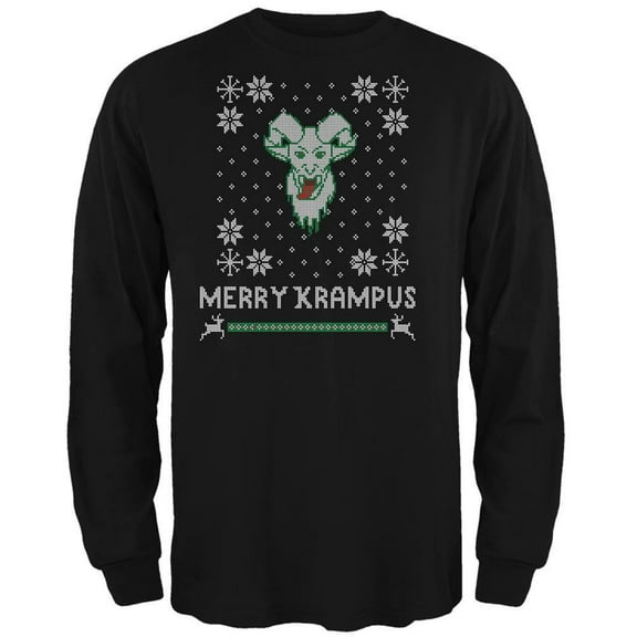 Old Glory Mens Christmas Merry Krampus Ugly Xmas Sweater Long Sleeve T Shirt