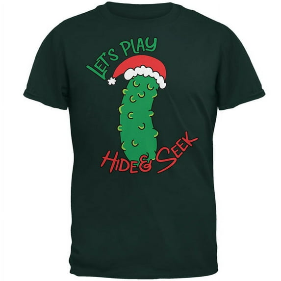 Old Glory Mens Christmas Pickle Hide And Seek Funny Short Sleeve T Shirt