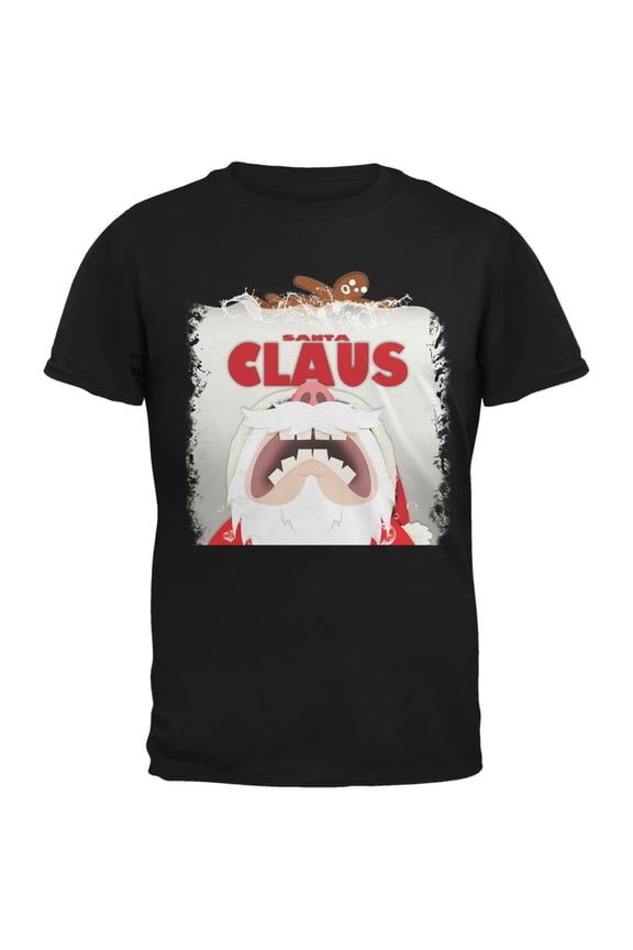 Mens Christmas Santa Jaws Claus Horror Short Sleeve T Shirt