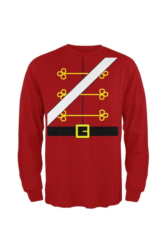 Mens Christmas Toy Soldier Nutcracker Costume Long Sleeve T Shirt