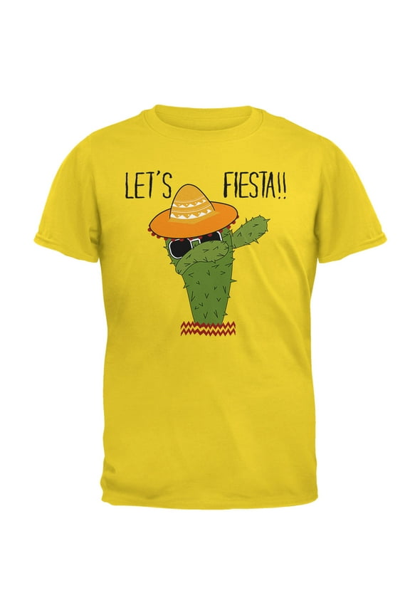 Mens Cinco De Mayo Dabbing Cactus Lets Fiesta Party Short Sleeve Graphic T Shirt