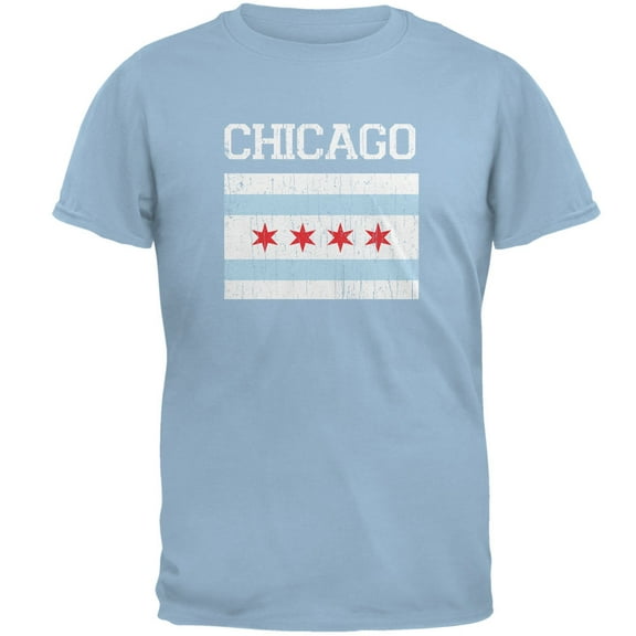 Old Glory Mens City Distressed Flag Chicago Short Sleeve Graphic T Shirt