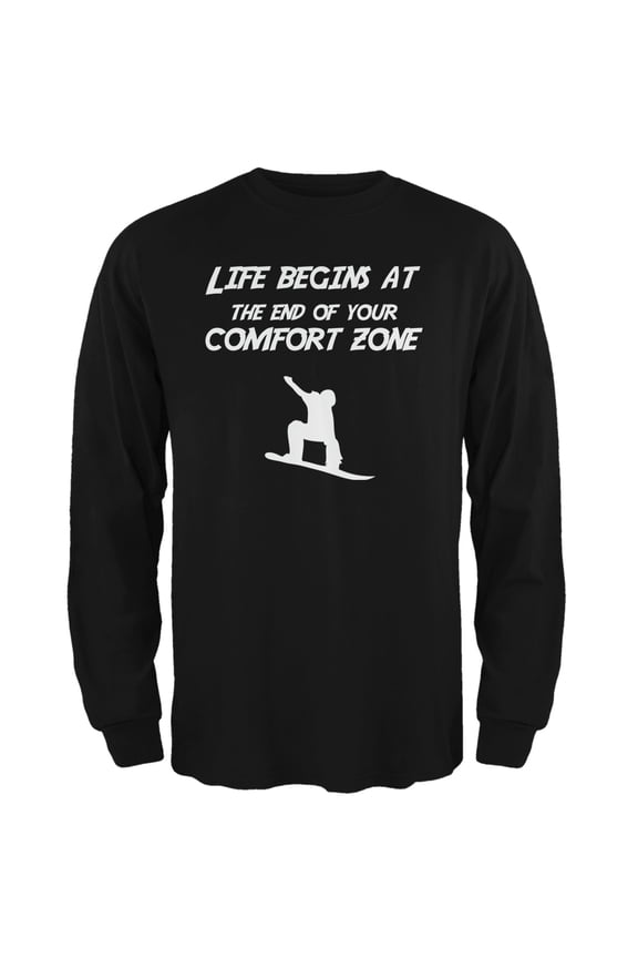 Mens Comfort Zone Snowboarding Long Sleeve Graphic T Shirt