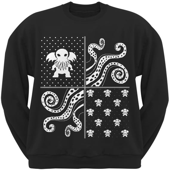 Old Glory Mens Cthulhu Lovecraft Dimensions Ugly Christmas Sweater Long Sleeve Sweatshirt