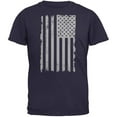 thumbnail image 1 of Old Glory Mens Distressed Grey Vertical American Flag Short Sleeve Graphic T Shirt, 1 of 6