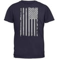 thumbnail image 1 of Old Glory Mens Distressed Grey Vertical American Flag Short Sleeve Graphic T Shirt, 1 of 6