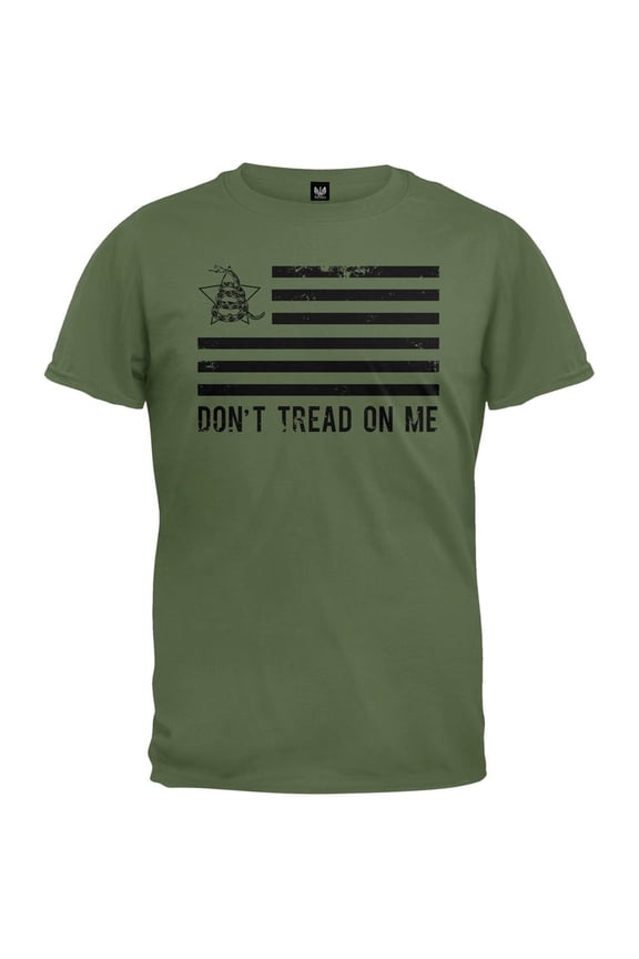 Mens Don't Tread On Me Distressed Flag Short Sleeve Graphic T Shirt