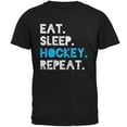 thumbnail image 1 of Old Glory Mens Eat Sleep Repeat Distressed Hockey Short Sleeve Graphic T Shirt, 1 of 6