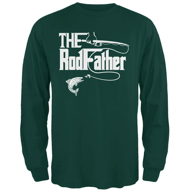 Old Glory Mens Father's Day Rod Father Fishing Long Sleeve Graphic T Shirt