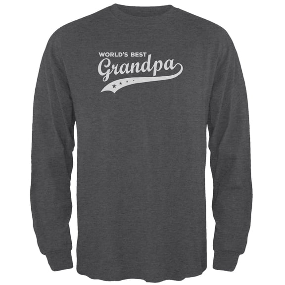 Old Glory Mens Father's Day World's Best Grandpa Long Sleeve Graphic T Shirt