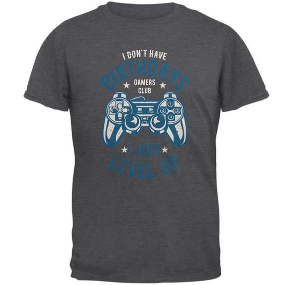 Old Glory Mens Gamer Birthday Level Up Blue Short Sleeve Graphic T Shirt