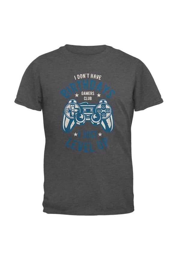 Mens Gamer Birthday Level Up Blue Short Sleeve Graphic T Shirt