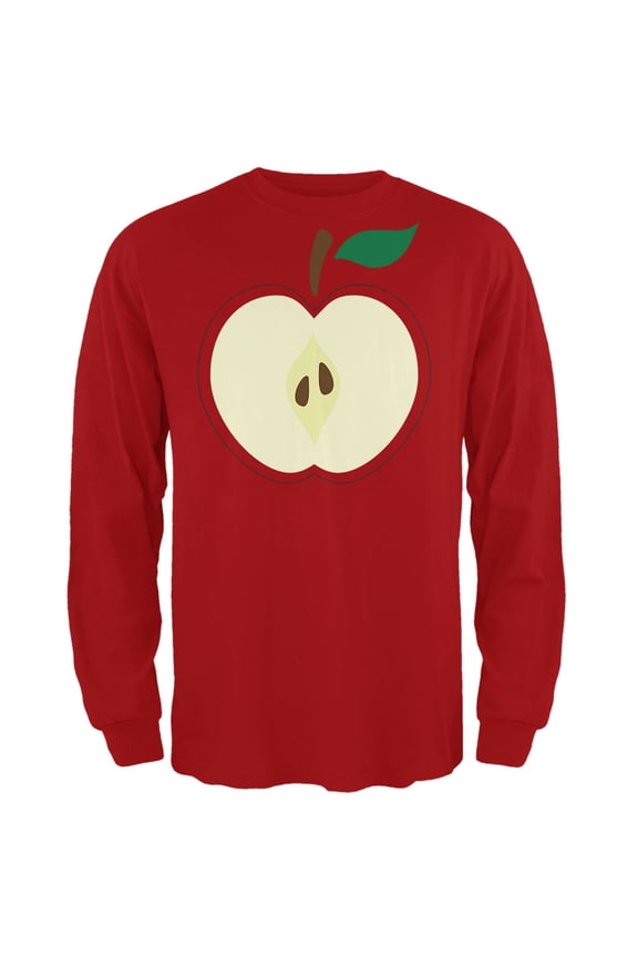 Mens Halloween Apple Slice Costume Long Sleeve T Shirt